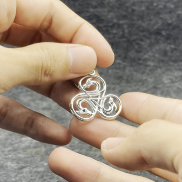 Dragon with Triskele Sterling Silver Pendant with Gemstone TPD6439